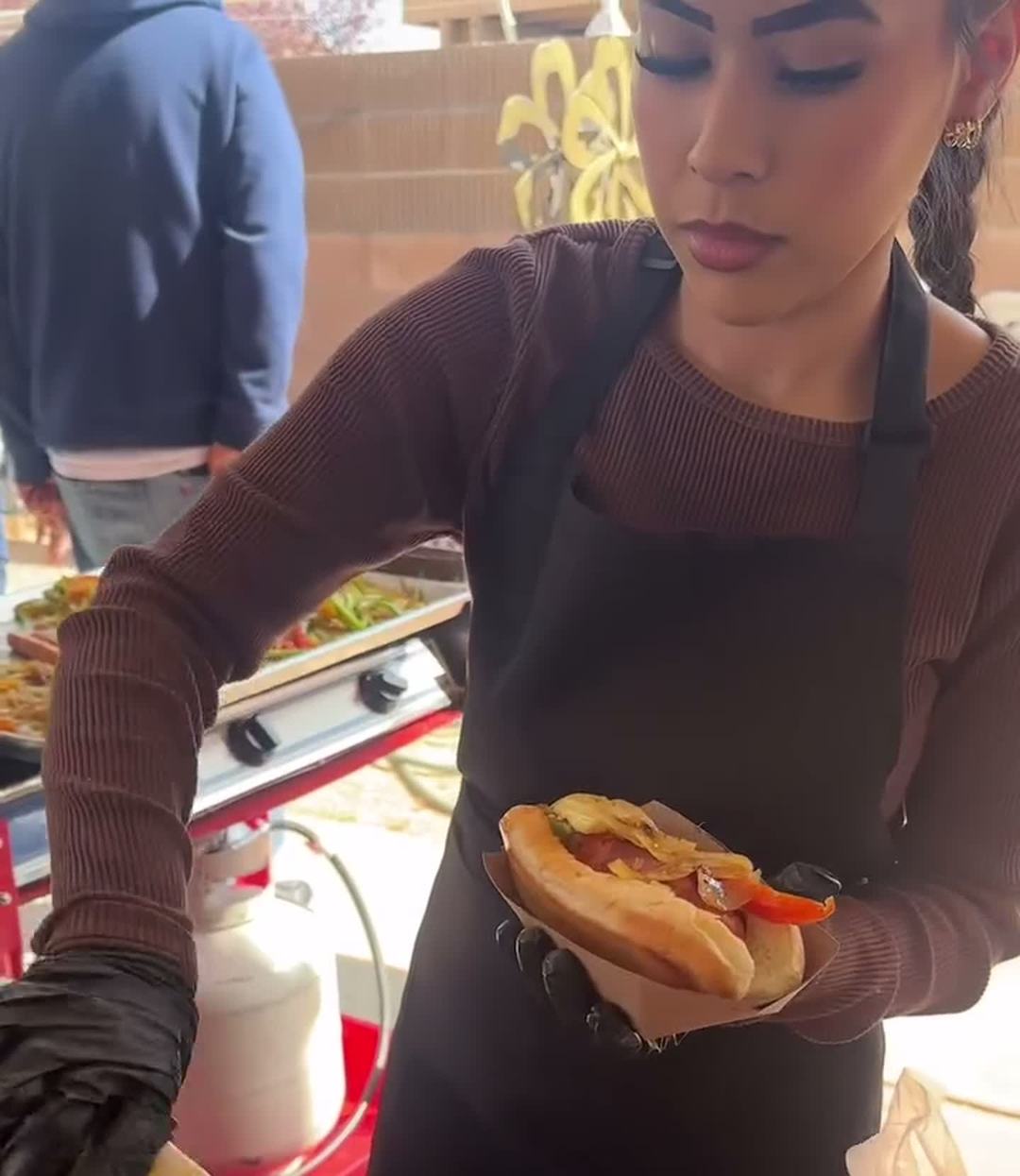 Finished hot dog and burger combo